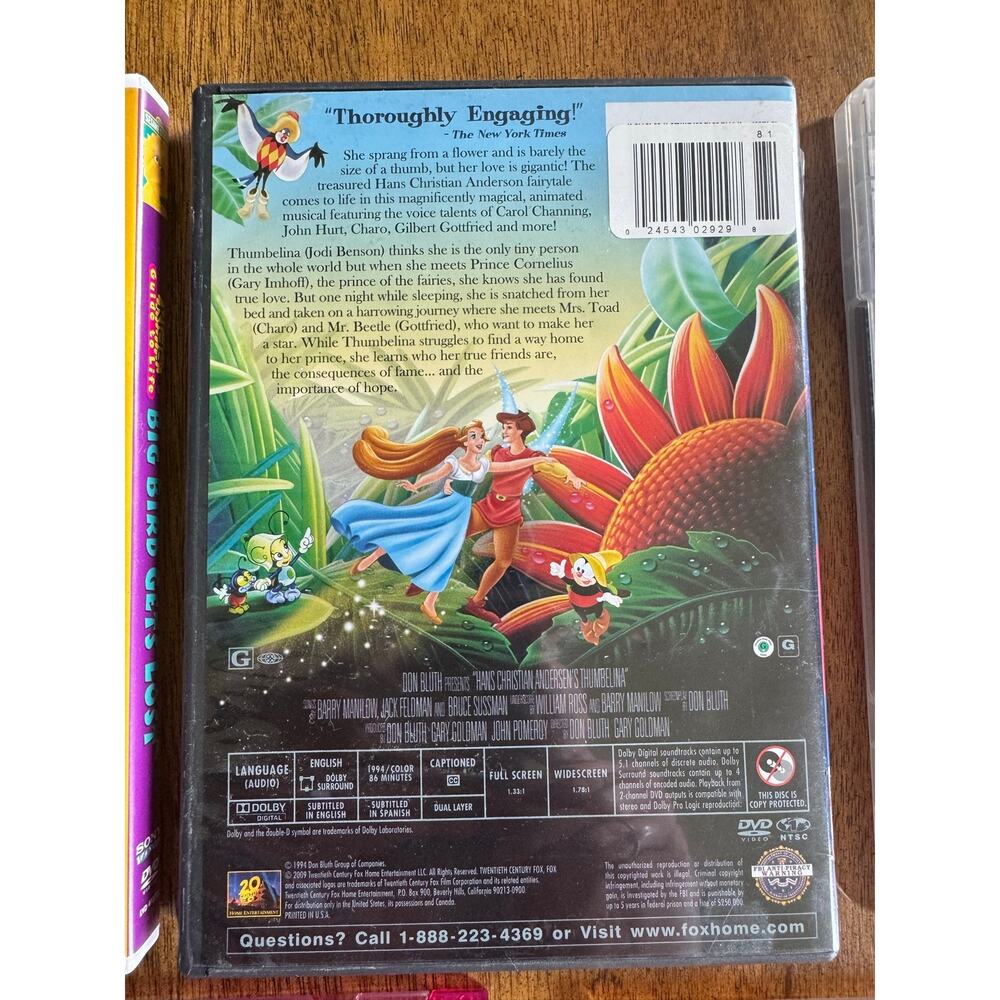 Kids DVD Lot Thumbelina Sesame Street Dive Olly Dive Underdog NIMH - Picture 10 of 14